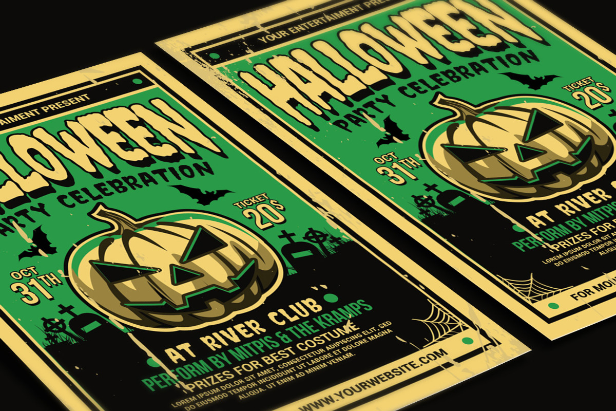 Halloween Party Flyer Retro, a Flyer Template by Muhamad Iqbal hidayat (Photo 3 of 4)