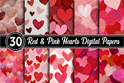 Red & Pink Hearts Texture Digital Pa, a Background Photo by RobertsArt (Thumbnail 1 of 5)