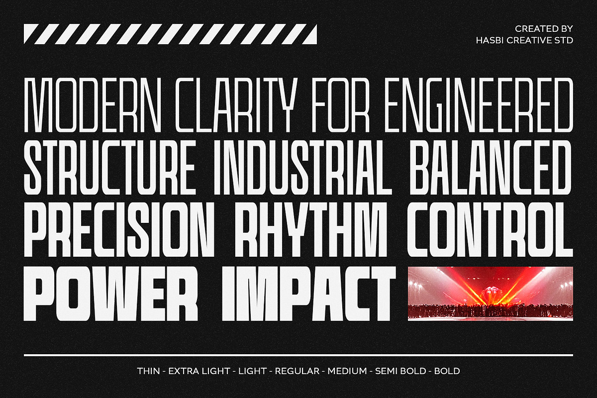 Condexa | Geometric Display Variable, a Sans Serif Font by Hasbi Creative (Photo 5 of 9)