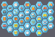 Traveling and tourism flat icons, an Icon by Vectorikart (Thumbnail 2 of 2)