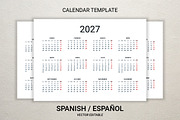 2027 calendar template in Spanish, a Stationery Template by Ederella (Thumbnail 1 of 2)