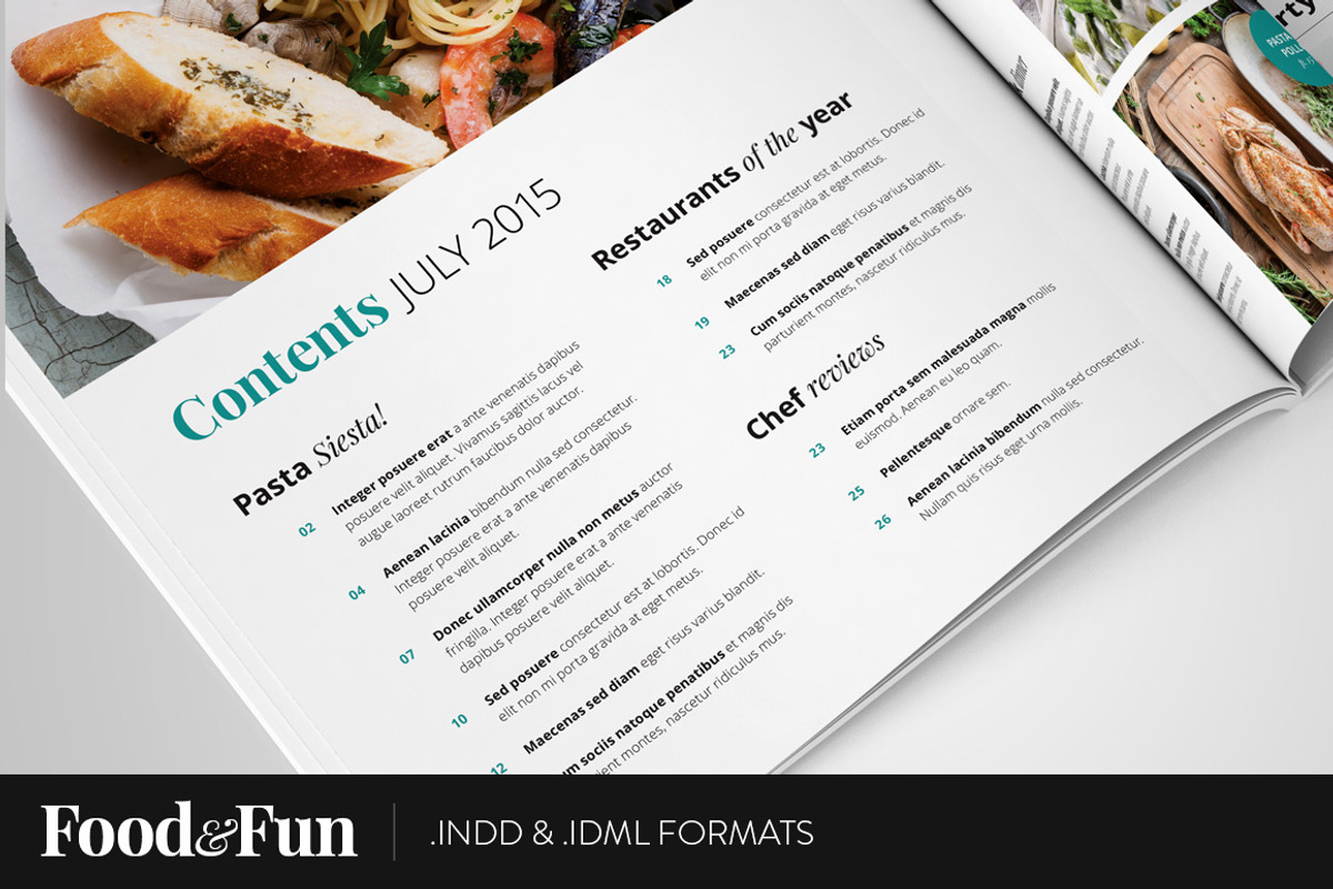 Food&Fun Magazine InDesign Template, a Magazine Template by Mate Toth (Photo 4 of 5)