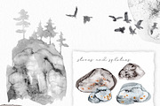 Watercolor Nature and Birds set, an Illustration by Alamella (Thumbnail 5 of 13)