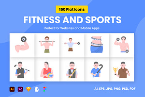 Fitness and Sports Icons, a Duotone Icon by Brickclay