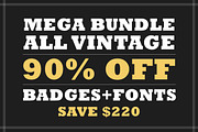 All Vintage Badges Bundle 90% OFF, a Branding & Logo Template by Elegrad Design Agency (Thumbnail 1 of 5)