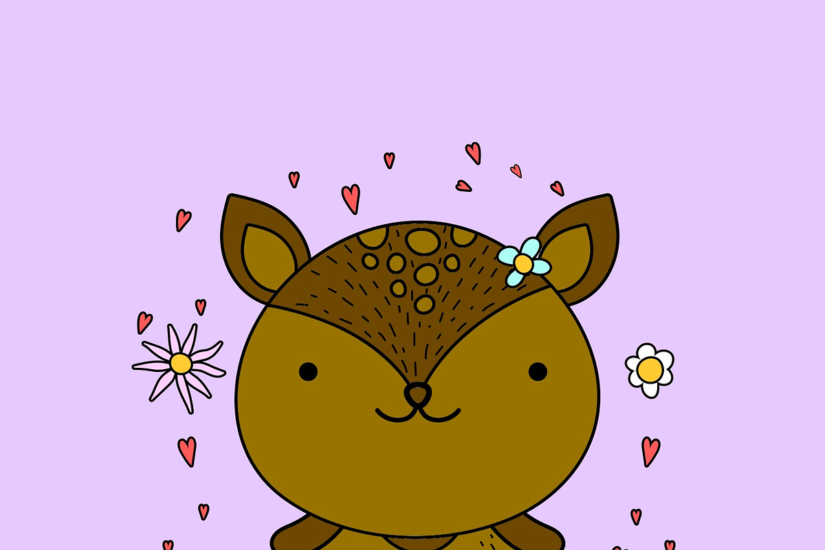 Deer with flowers, an Illustration by ChandniJ1