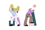 People with geometric figures set, a Person Illustration by PaperTrident (Thumbnail 3 of 5)
