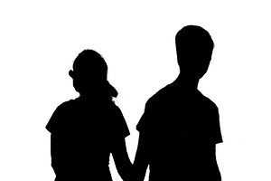 Side view isolated graphic of teen couple walking, a Person Illustration by DanFLCreativo