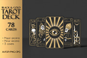 Black & Gold Tarot Deck, an Illustration by Evgenia Pichkur (Thumbnail 1 of 8)