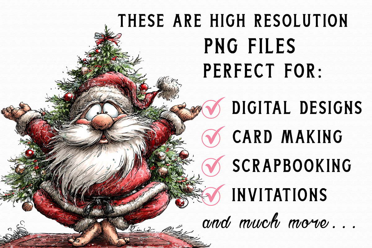 Funny Christmas Santa Clipart, an Illustration by Libby Wishes (Photo 4 of 9)