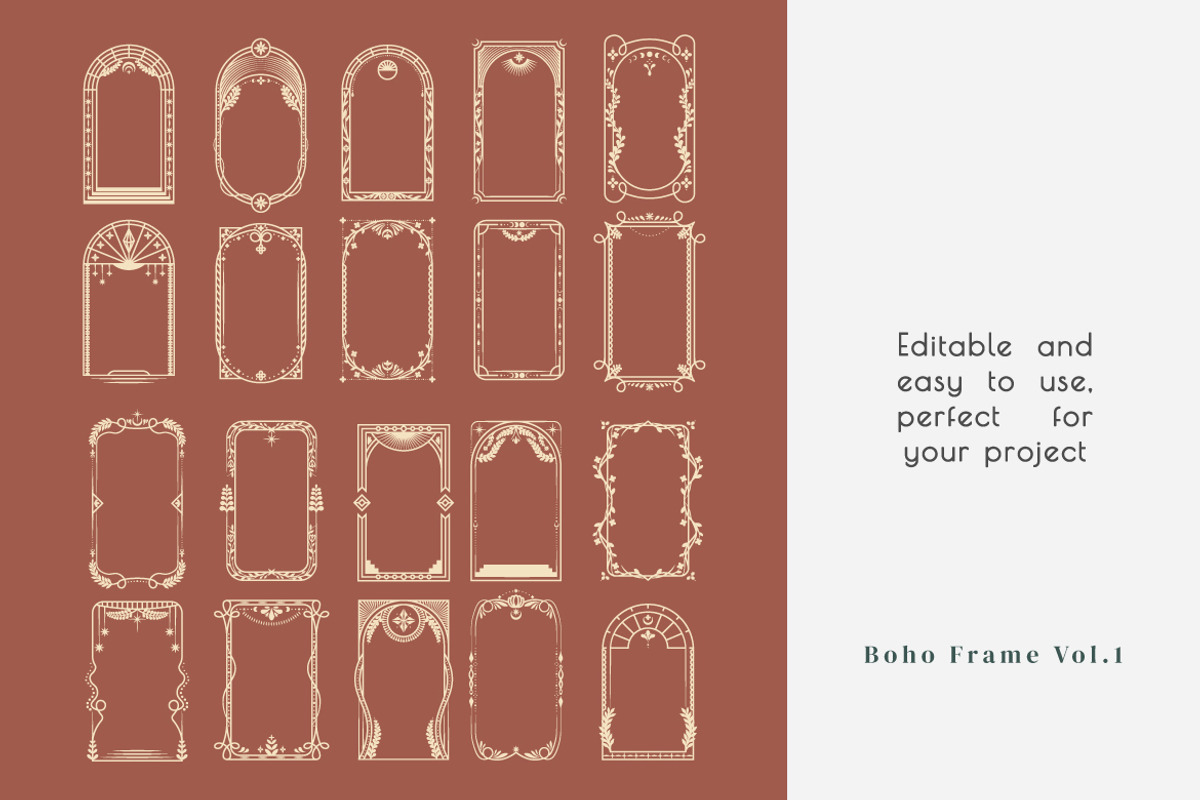 Boho Frame Vol.1, an Object Graphic by Bewalrus Studio (Photo 5 of 7)
