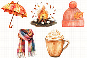 Watercolor Fall Favorites Clipart, an Illustration by Libby Wishes (Thumbnail 6 of 6)