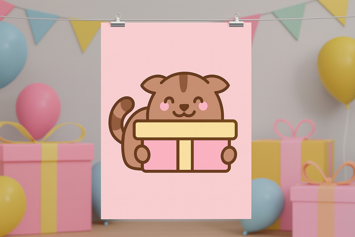 Cat Gift Box Clipart Set, an Animal Illustration by Palau (Photo 6 of 10)