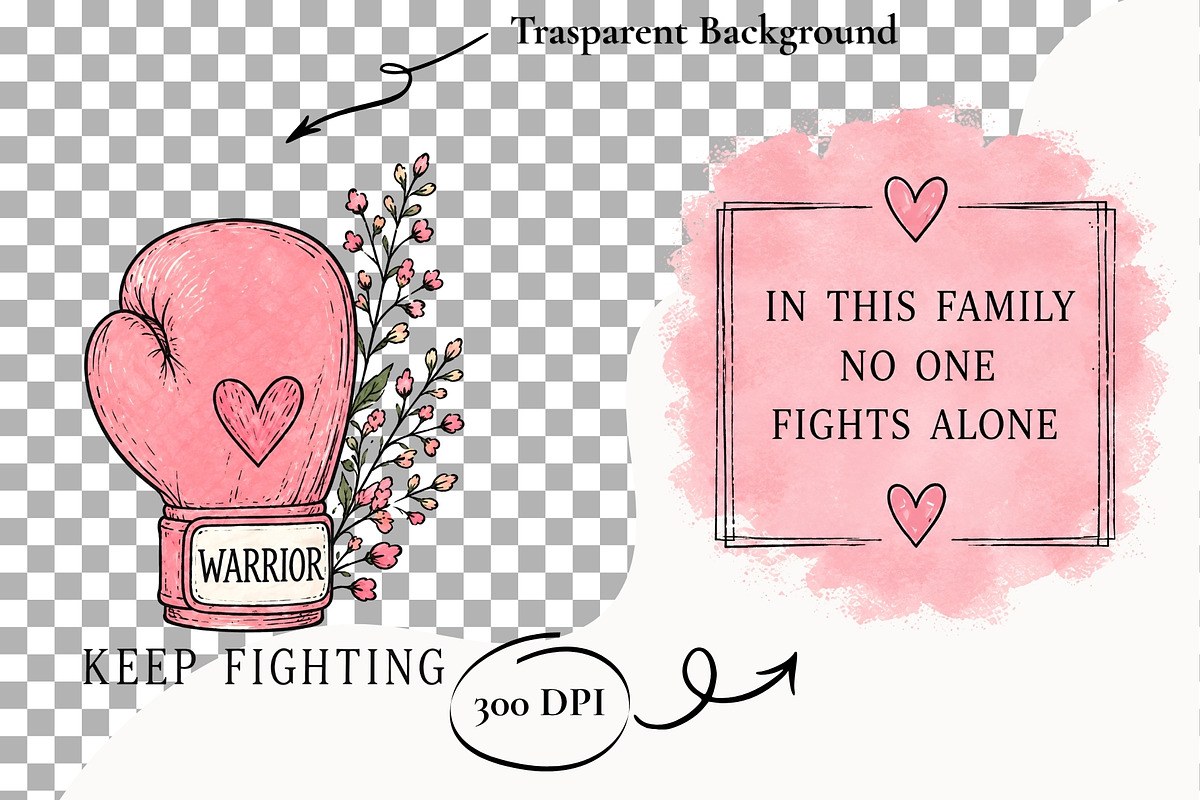 Breast Cancer Awareness Clipart Png, a Healthcare Illustration by SugarCloudStudioArt (Photo 2 of 4)