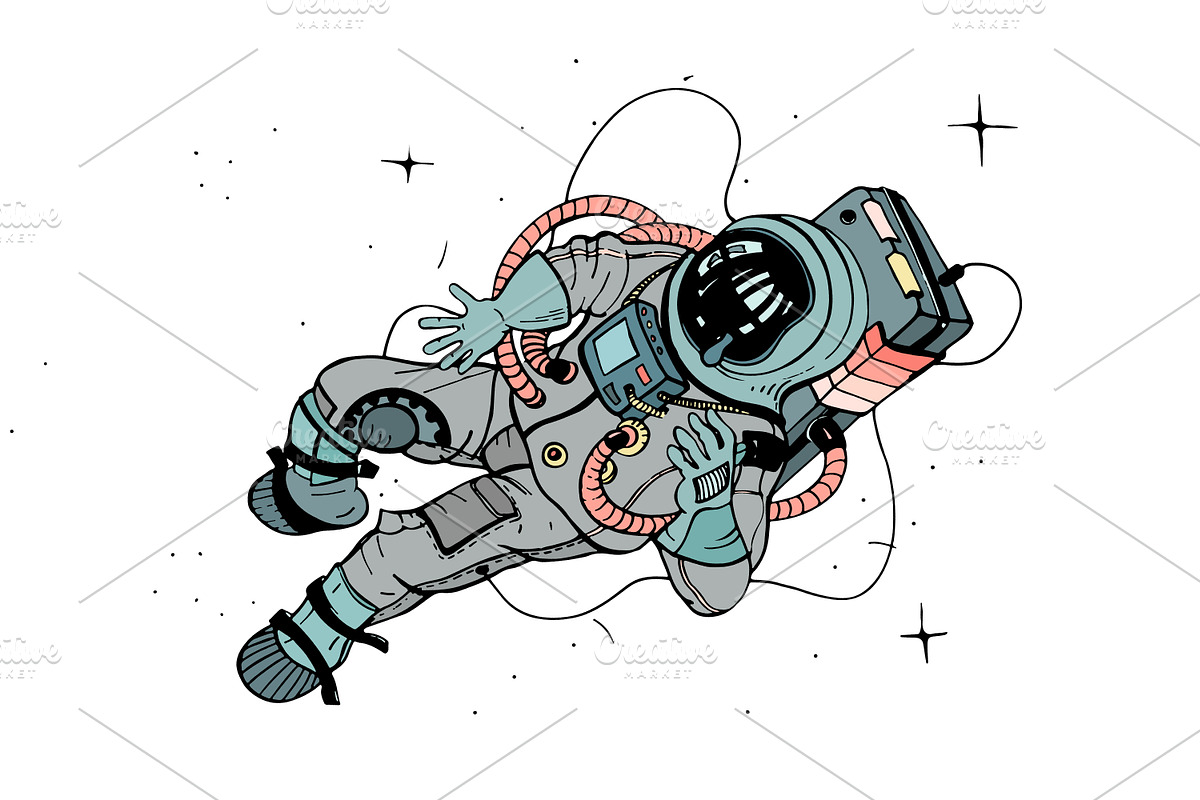 Astronaut in space + patterns, a Technology Illustration by Good Studio (Photo 2 of 8)