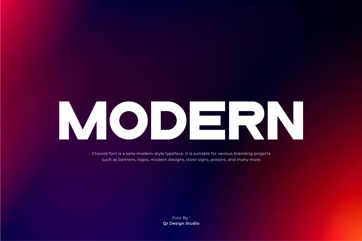 Ctooxid - Creative Logo Font, a Sans Serif Font by QR Design Studio (Photo 2 of 8)