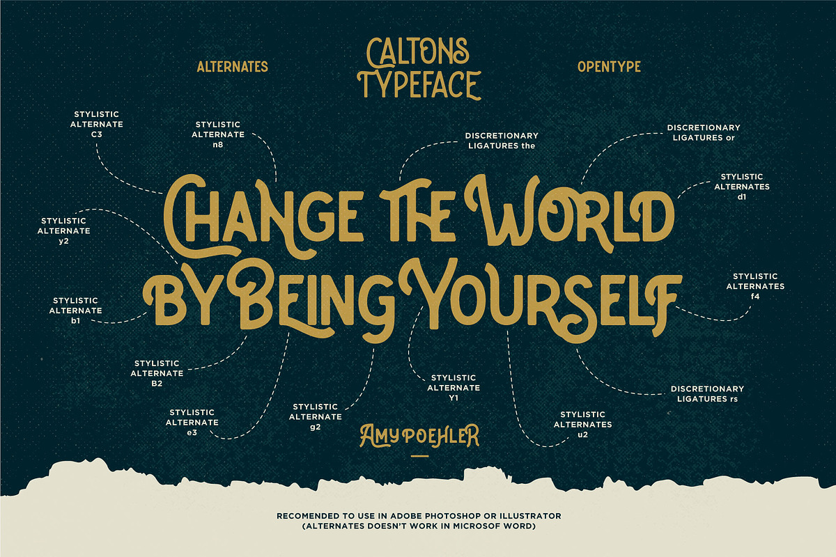 Caltons Typeface With Extra Bonus, a Sans Serif Font by Wortfice (Photo 9 of 15)