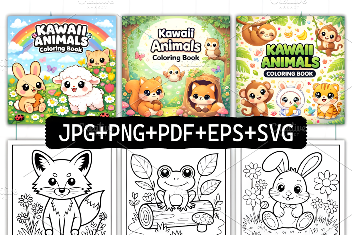 Kawaii Animals Coloring Book for Kid, an Animal Illustration by Ink Gallery (Photo 3 of 4)
