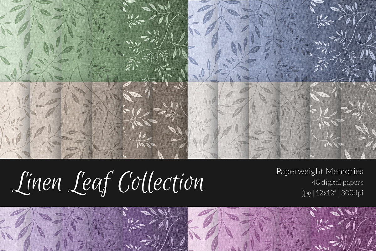 48 Digital Papers - Linen Leaf 12x12, a Pattern Graphic by Paperweight Memories (Photo 1 of 5)
