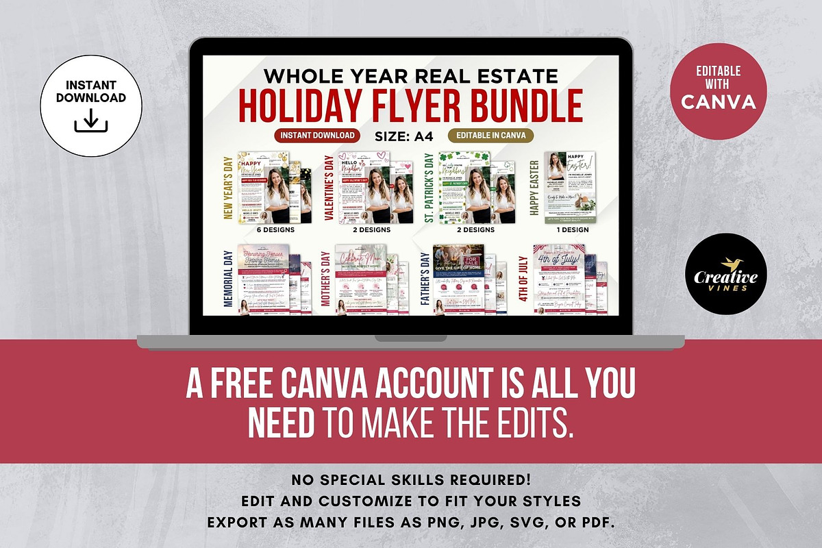 Real Estate Holiday Flyer Bundle preview 7