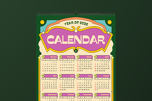 Vintage Pop Art Wall Calendar 2026, a Print Template by Annora Studio