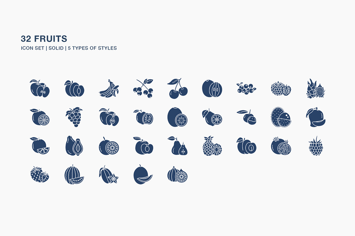 Fruits and slice icon set, an Icon by Icongeek26 (Photo 4 of 6)
