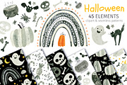 Halloween Clipart, Rainbows, Pattern, a Graphic by Valin Malin (Thumbnail 1 of 14)