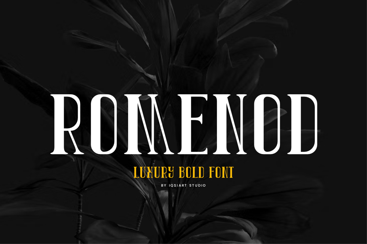 Romenod - Luxury Bold Font, a Serif Font by Iqsiart Studio (Photo 1 of 6)