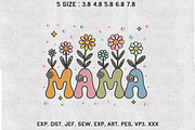 Groovy Mama Flower Garden Embroidery, an Illustration by Moss Rose (Thumbnail 1 of 3)