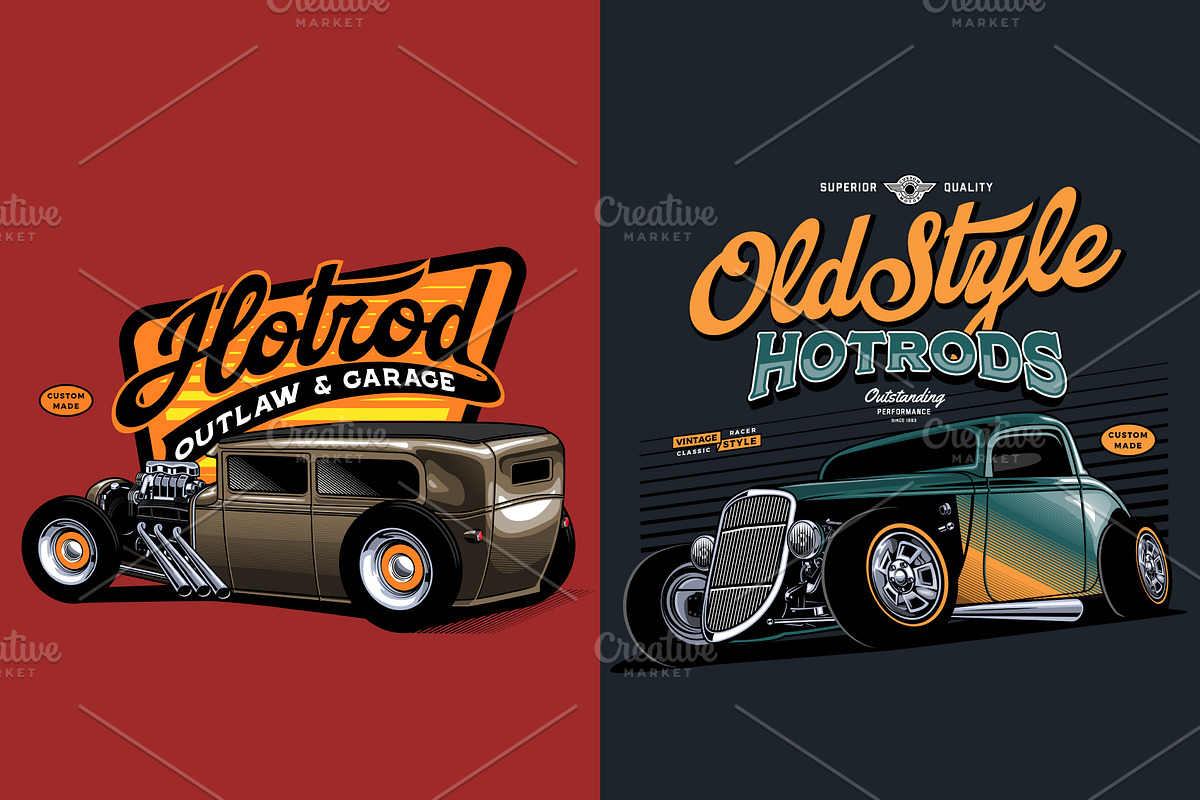 Hotrod cars vector collection vol.2, an Education Illustration by The ...