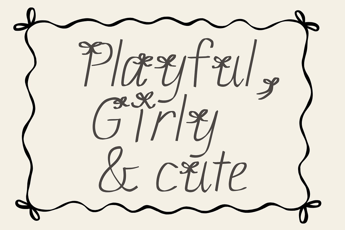 Pretty Bow Coquette Font, a Handwritten Font by Eryn Rose Design (Photo 4 of 11)