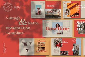 Roselline - Vintage Retro Powerpoint, a Presentation Template by Masdika Studio