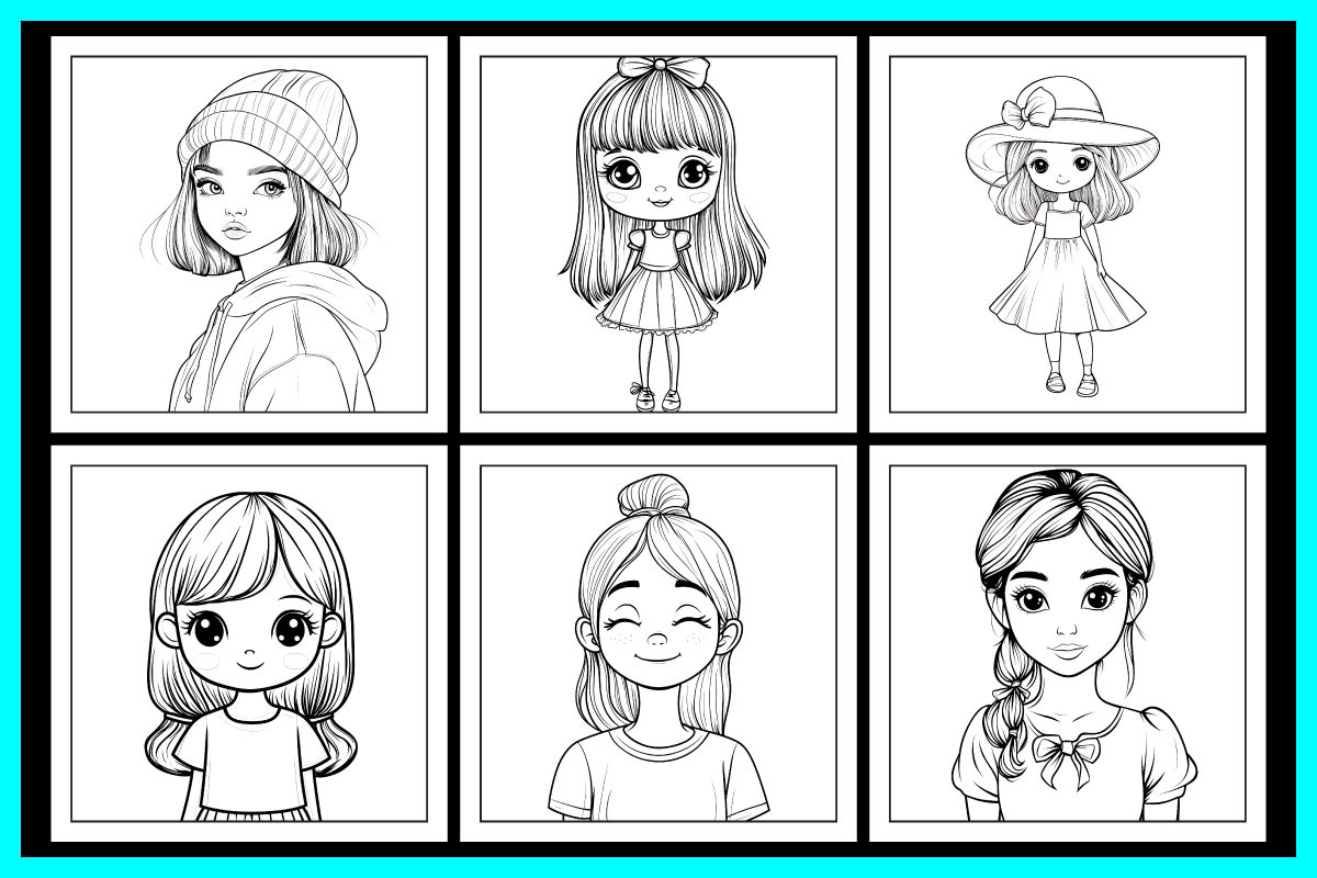 High Fashion Girl Coloring Pages, a Person Illustration by protabsorkar11 (Photo 4 of 6)