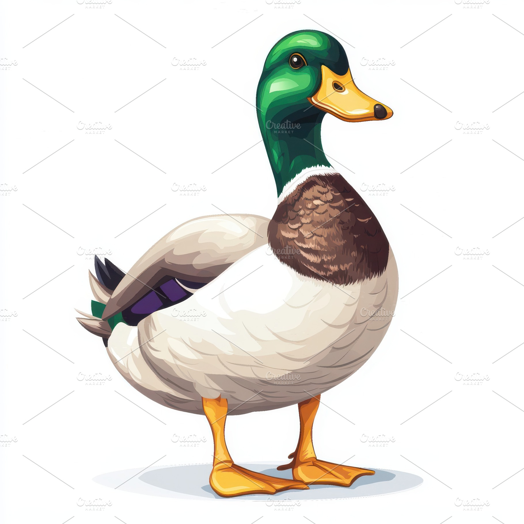 Male Mallard Duck illustration vibra, an Animal Photo by Pixeness Studio