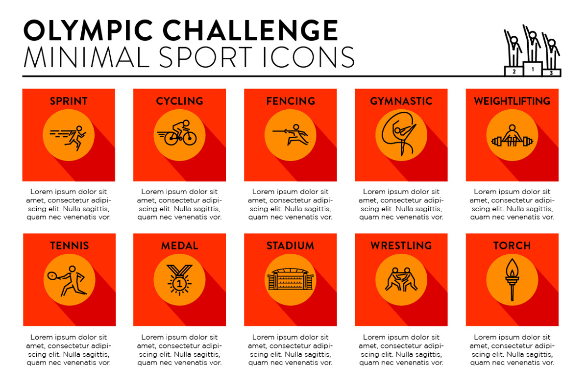 20 Minimal Olympic Vector Icons, an Outline Icon by Kursat Unsal (Photo 2 of 7)