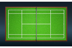 3d tennis court top view. Night, a Sport Illustration by Marozhkastudio