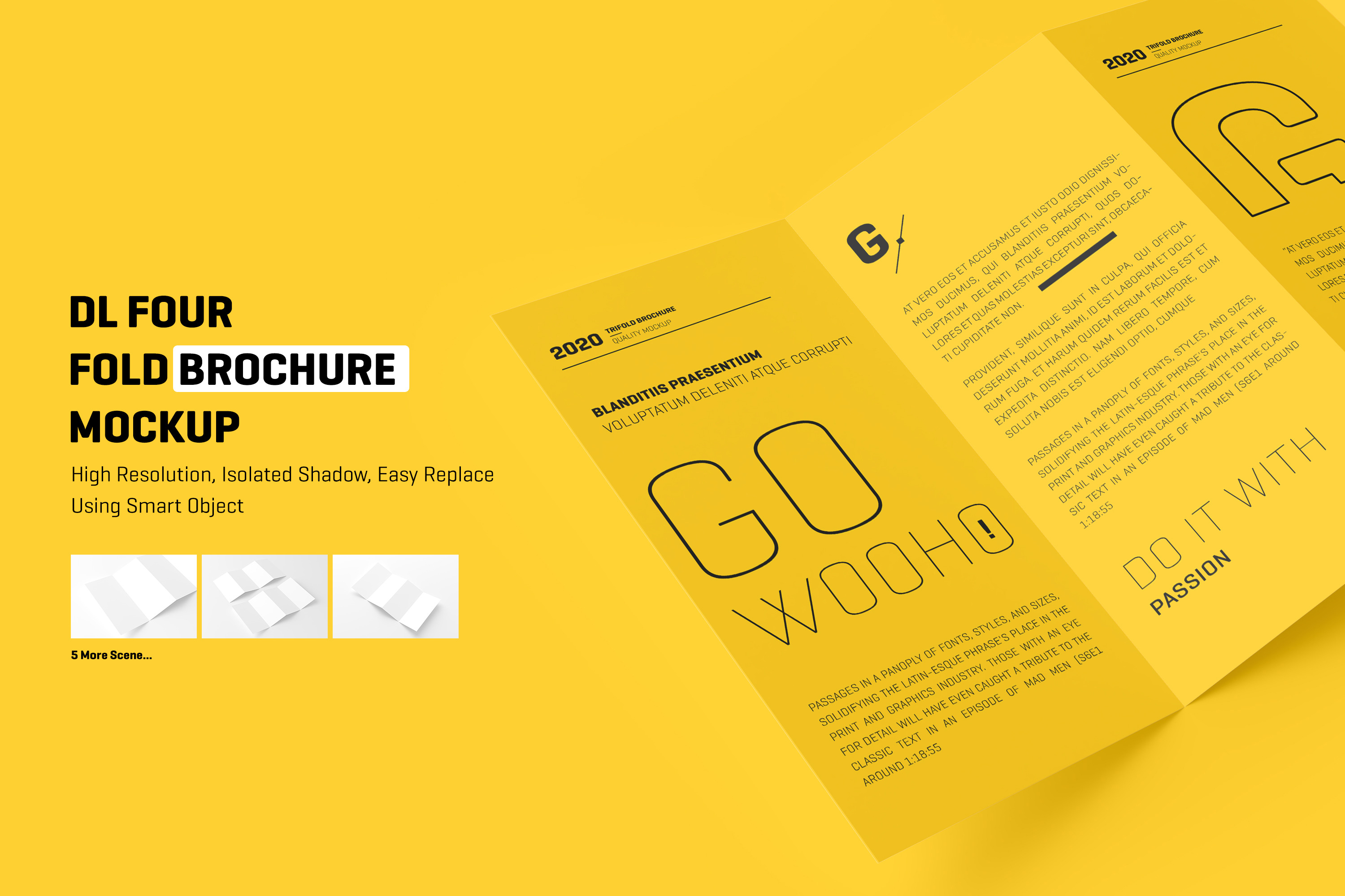 DL 4 Fold Brochure Mockup | Mockups ~ Creative Market