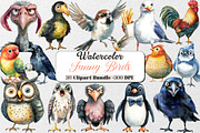 Funny Birds Collection Clipart, an Animal Illustration by DreamCafeArt (Thumbnail 1 of 7)