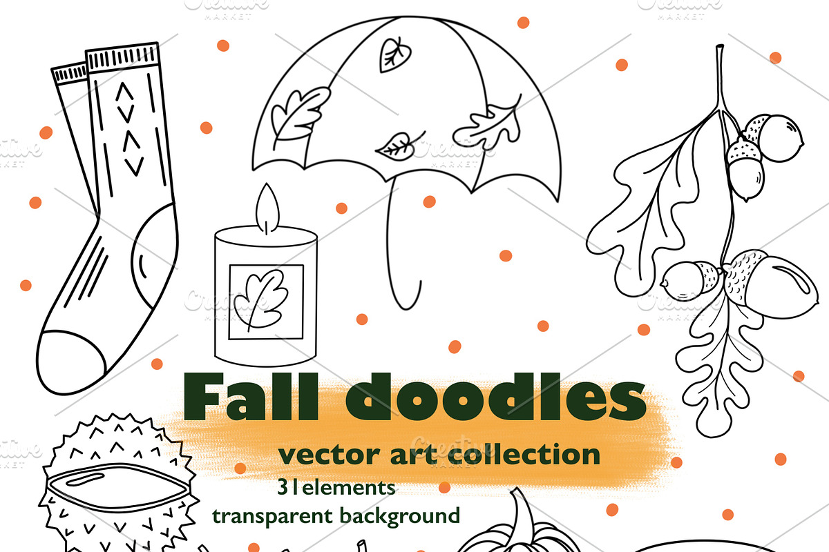 Fall doodles vector art collection, a Seasonal Illustration by Oleksandra Illustrates (Photo 1 of 9)