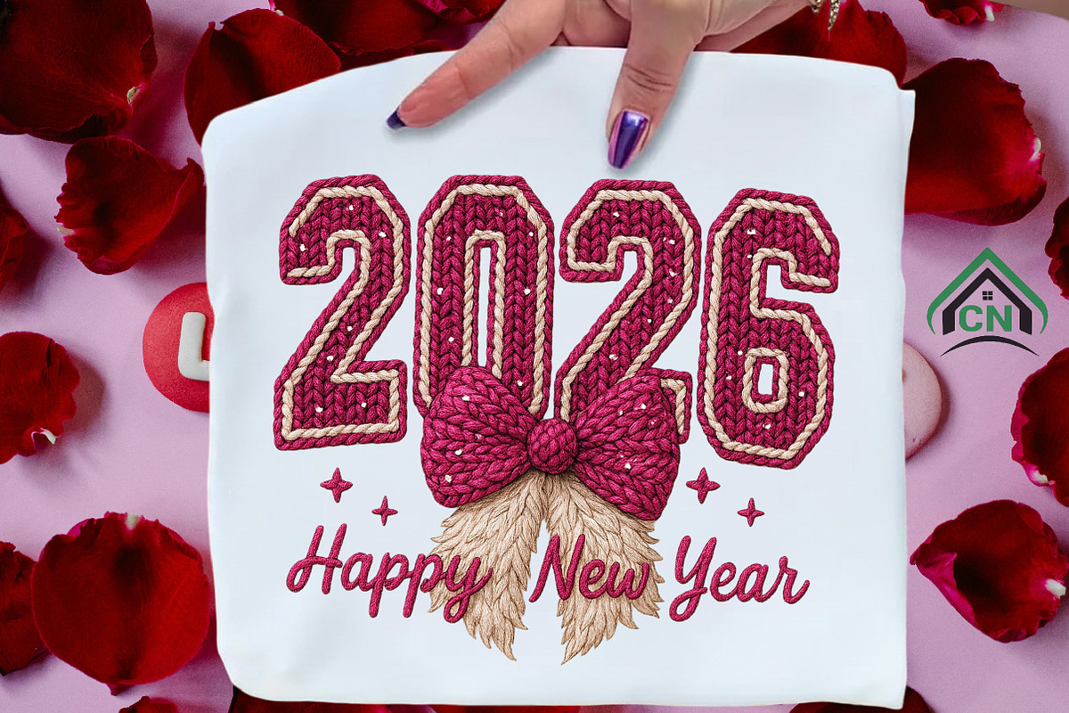 Knitted 2026 Happy New Year PNG, an Illustration by Craft Nest (Photo 3 of 7)