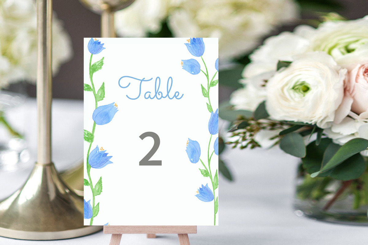 Bellflower Watercolor Wedding Suite, a Stationery Template by Love Design (Photo 10 of 15)