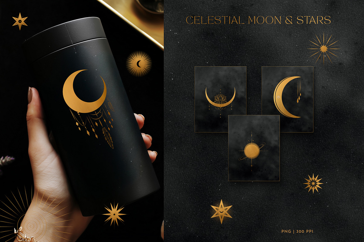 Gold Celestial Graphics Astrology, an Object Graphic by Under My Cozy Roof (Photo 8 of 16)