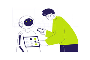 Customer service robots abstract, a Technology Illustration by Visual Generation