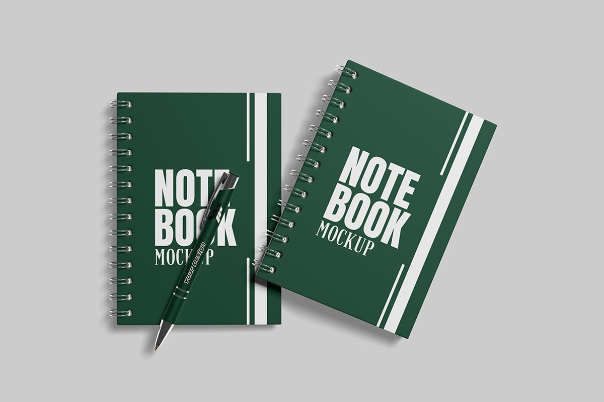 Notebook with Pen Mockup, a Books & Magazine Mockup by DxSLEX (Photo 5 of 5)
