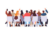 People sit on chairs, back view set, a Person Illustration by PaperTrident (Thumbnail 5 of 6)