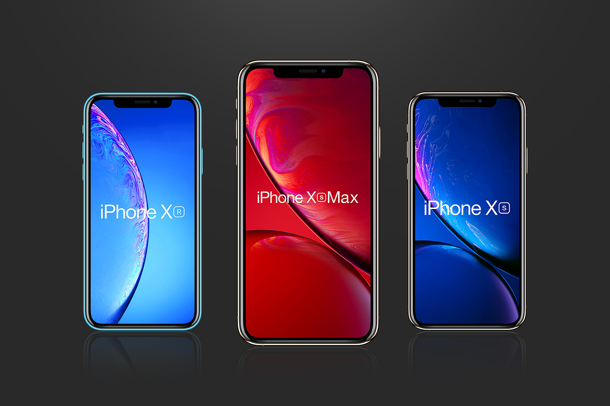 iPhone XS & XS Max & XR Mockups, an iPhone Mockup by Big Zone Studio (Photo 2 of 5)