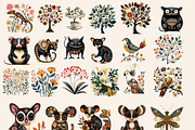 FOLK ART AUSTRALIAN ANIMALS CLIPART, an Animal Illustration by Daring Digies (Thumbnail 3 of 10)