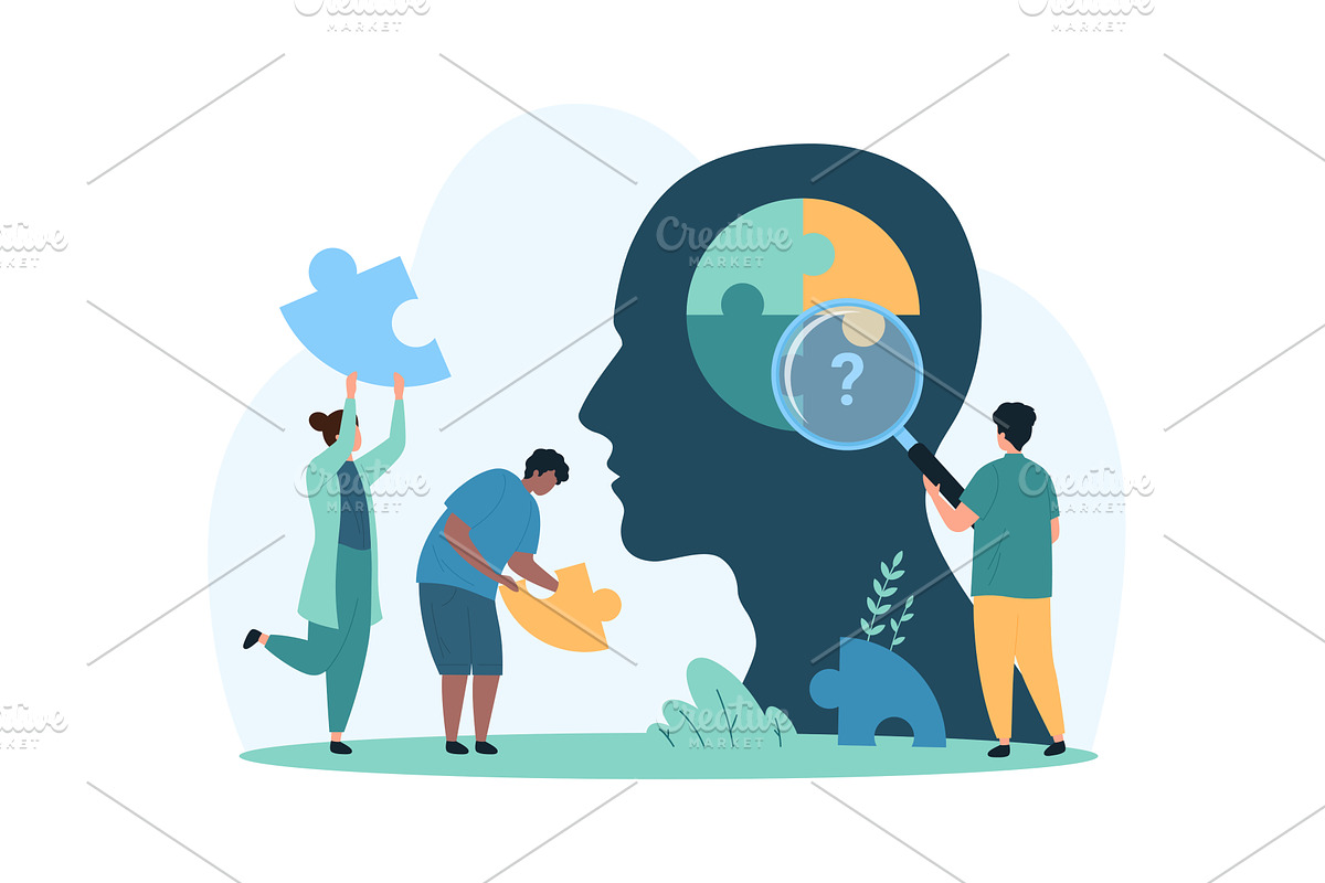 Human thinking & identity creation, a Person Illustration by Flashvector