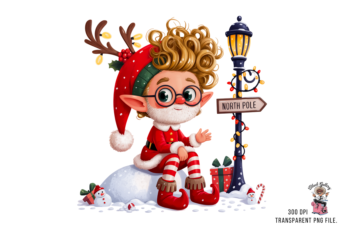 10 PNG North Pole ELF Clipart Bundle, a Graphic by Clipart Bloom (Photo 8 of 17)