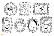 Halloween Frames Doodle Line Art, a Seasonal Illustration by LemonDesign (Thumbnail 3 of 3)